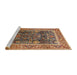 Sideview of Machine Washable Industrial Modern Brown Sand Brown Rug, wshurb513