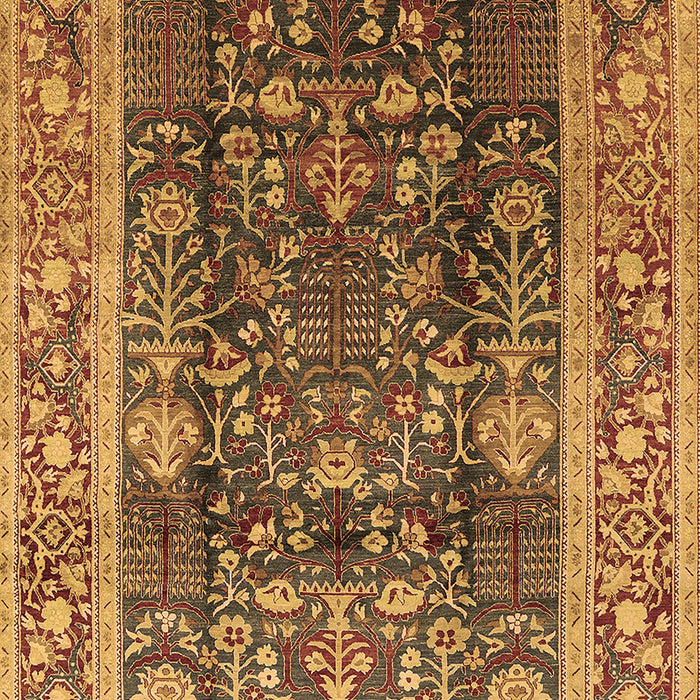 Machine Washable Oriental Brown Traditional Rug, wshurb513brn