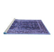 Sideview of Machine Washable Oriental Blue Traditional Rug, wshurb513blu