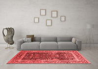 Machine Washable Oriental Red Traditional Rug, wshurb513red