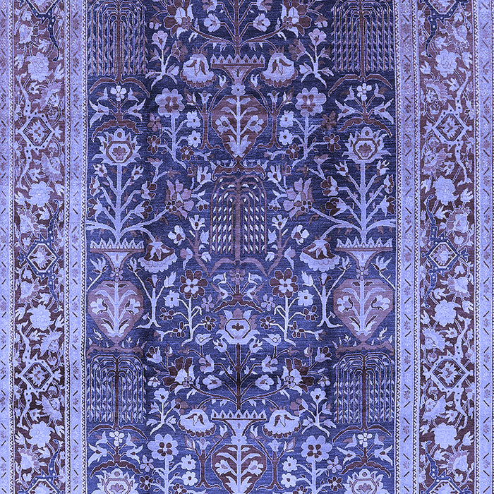 Machine Washable Oriental Blue Traditional Rug, wshurb513blu