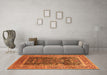 Machine Washable Oriental Orange Traditional Area Rugs in a Living Room, wshurb513org