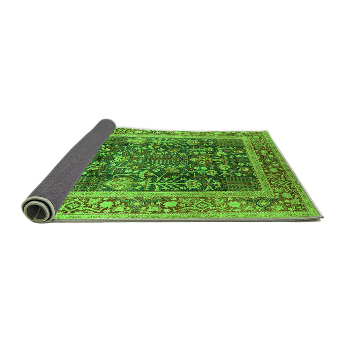 Sideview of Oriental Green Traditional Rug, urb513grn