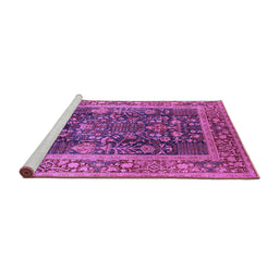 Sideview of Machine Washable Oriental Purple Traditional Area Rugs, wshurb513pur