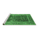 Sideview of Machine Washable Oriental Emerald Green Traditional Area Rugs, wshurb513emgrn