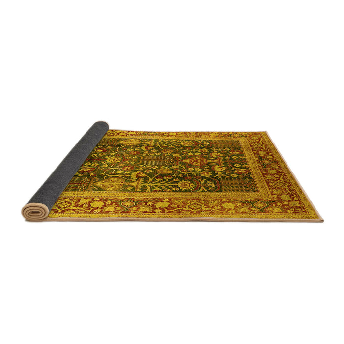 Sideview of Oriental Yellow Traditional Rug, urb513yw
