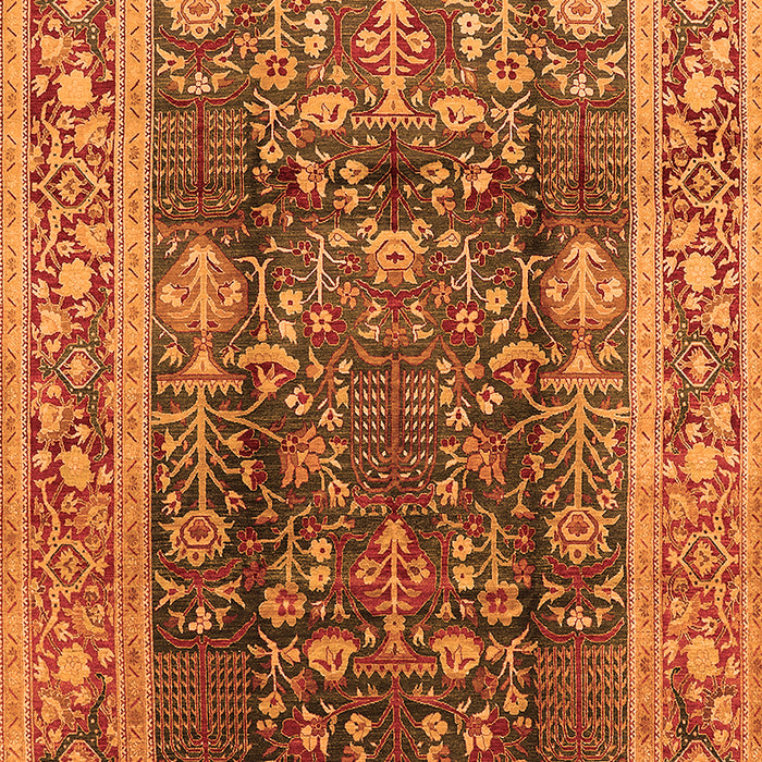 Machine Washable Oriental Orange Traditional Area Rugs, wshurb513org