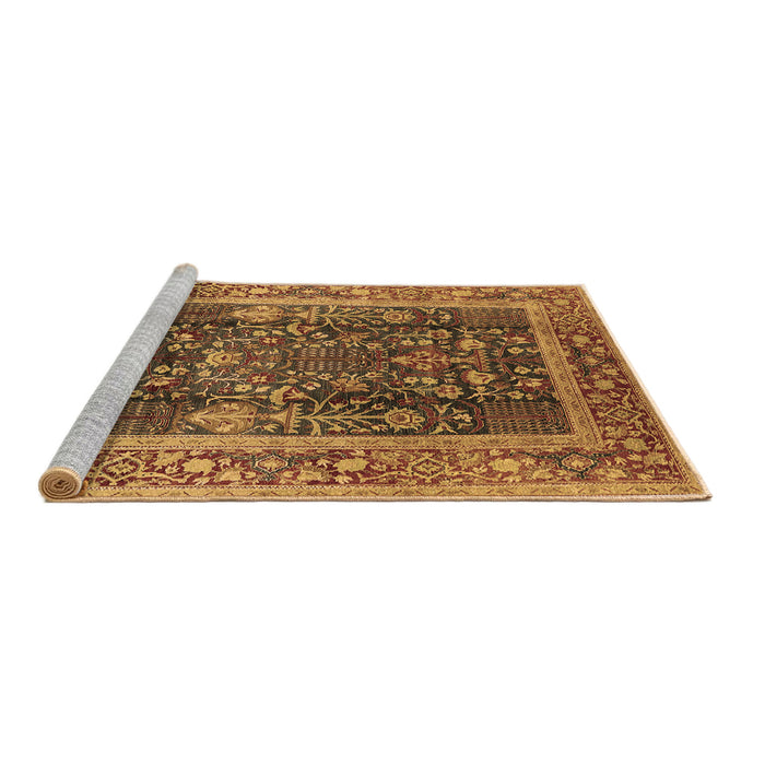Sideview of Machine Washable Oriental Brown Traditional Rug, wshurb513brn
