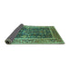 Sideview of Oriental Turquoise Traditional Rug, urb513turq