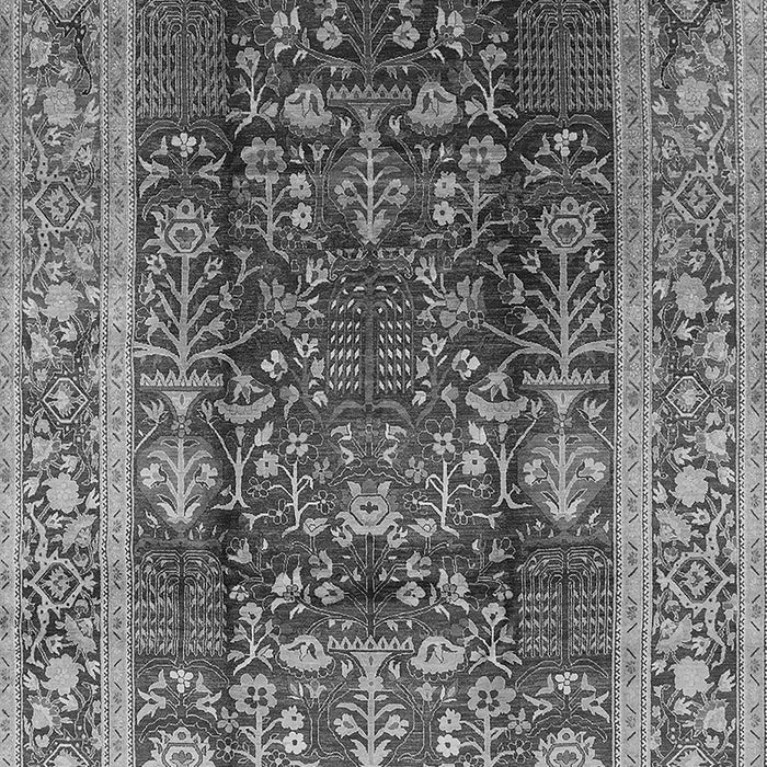 Machine Washable Oriental Gray Traditional Rug, wshurb513gry