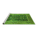 Sideview of Machine Washable Oriental Green Traditional Area Rugs, wshurb513grn