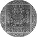 Round Oriental Gray Traditional Rug, urb513gry