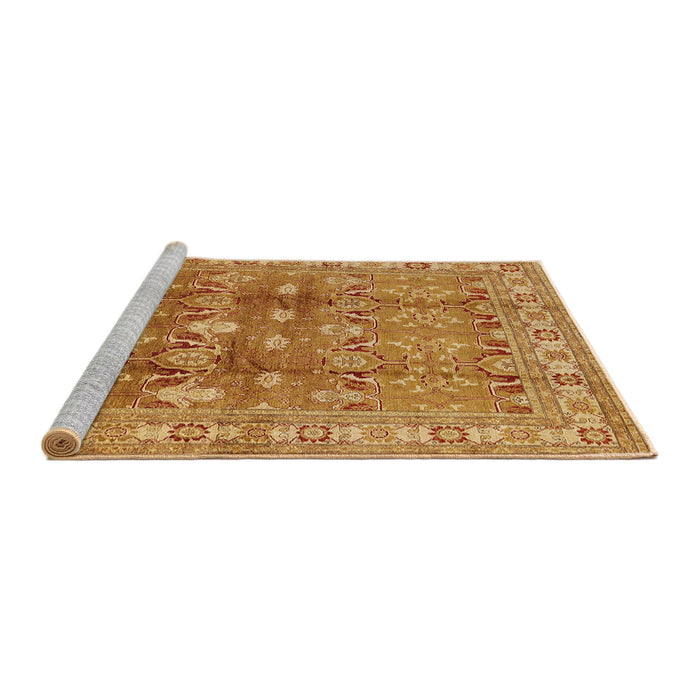 Sideview of Machine Washable Industrial Modern Mahogany Brown Rug, wshurb514