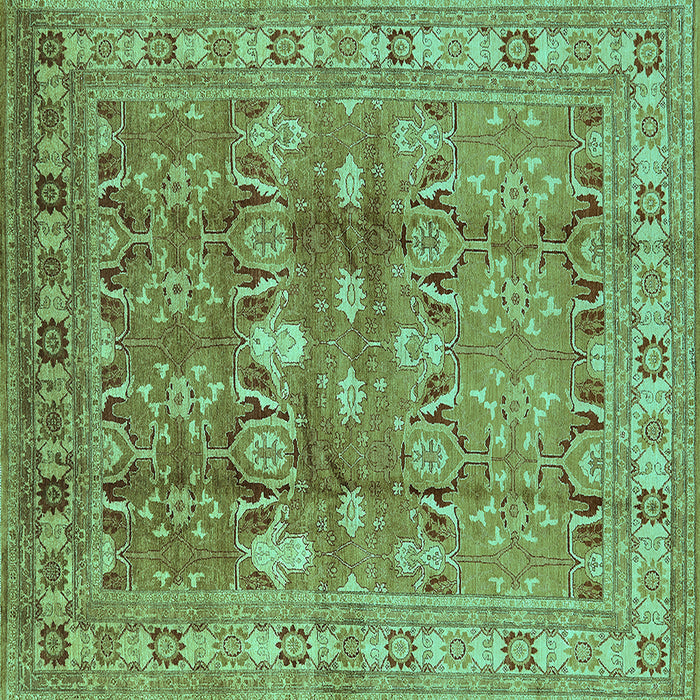 Square Oriental Turquoise Traditional Rug, urb514turq