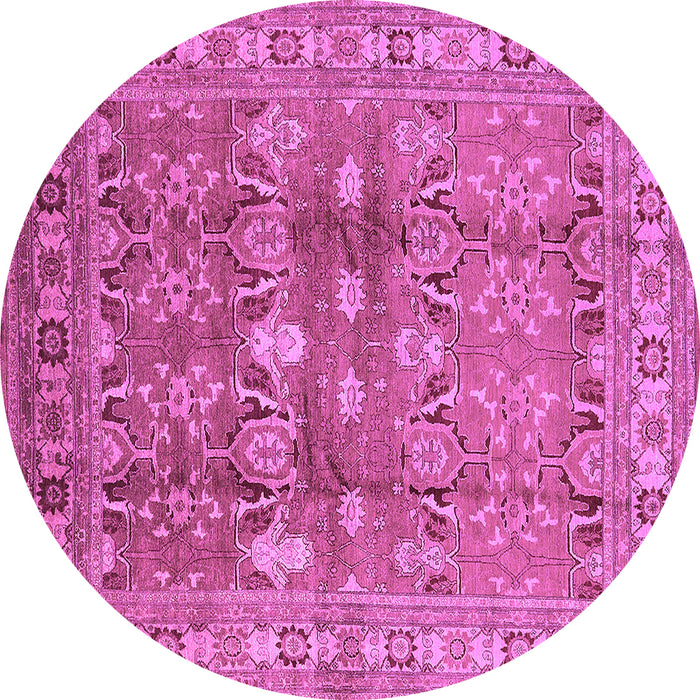 Round Oriental Purple Traditional Rug, urb514pur