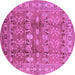 Round Oriental Purple Traditional Rug, urb514pur
