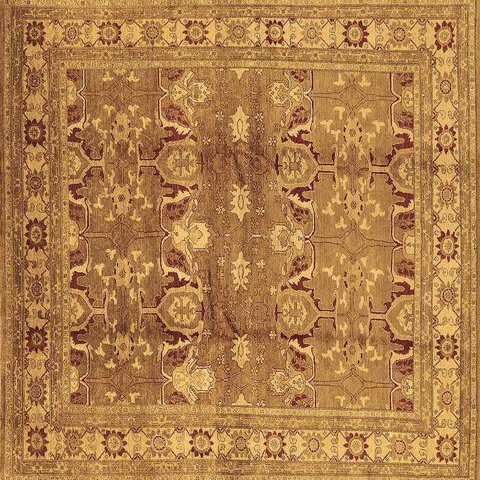Square Machine Washable Oriental Brown Traditional Rug, wshurb514brn
