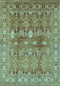 Oriental Light Blue Traditional Rug, urb514lblu