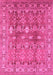 Machine Washable Oriental Pink Traditional Rug, wshurb514pnk