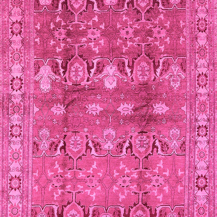 Machine Washable Oriental Pink Traditional Rug, wshurb514pnk