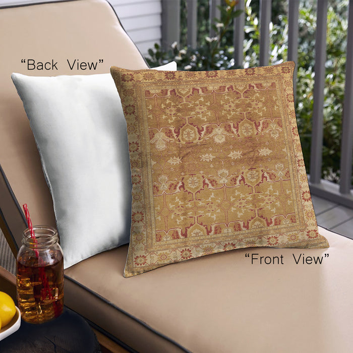 Front View of Mid-Century Modern Urban Square Mahogany Brown Throw Pillow, 18 inch by 18 inch, pwurb514