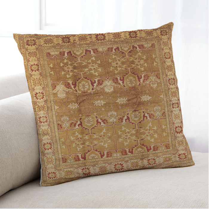 Lifestyle Image of Mid-Century Modern Urban Square Mahogany Brown Throw Pillow, 18 inch by 18 inch, pwurb514