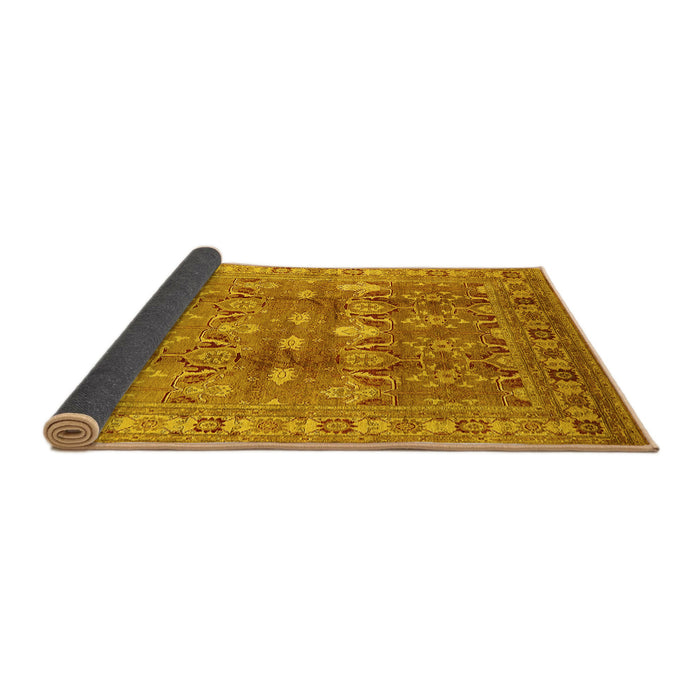 Sideview of Oriental Yellow Traditional Rug, urb514yw