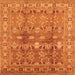 Square Oriental Orange Traditional Rug, urb514org