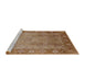 Sideview of Machine Washable Industrial Modern Light Copper Gold Rug, wshurb515