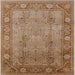 Square Mid-Century Modern Light Copper Gold Oriental Rug, urb515