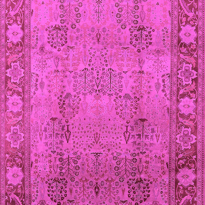Machine Washable Oriental Pink Traditional Rug, wshurb515pnk