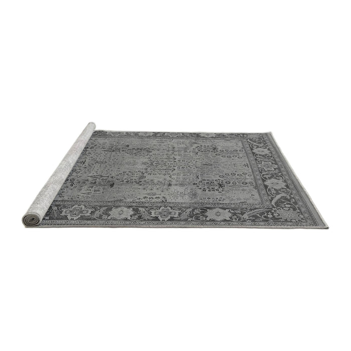 Sideview of Machine Washable Oriental Gray Traditional Rug, wshurb515gry