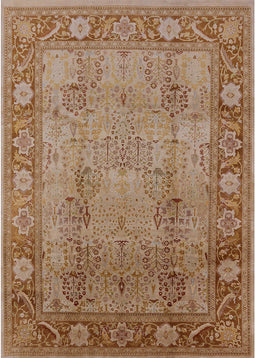 Mid-Century Modern Light Copper Gold Oriental Rug, urb515