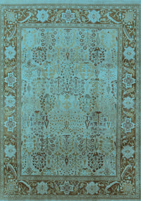 Oriental Light Blue Traditional Rug, urb515lblu