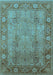 Oriental Light Blue Traditional Rug, urb515lblu