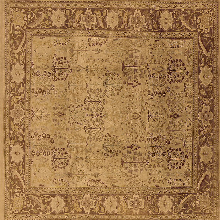Square Machine Washable Oriental Brown Traditional Rug, wshurb515brn