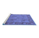 Sideview of Machine Washable Oriental Blue Traditional Rug, wshurb515blu