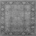 Square Machine Washable Oriental Gray Traditional Rug, wshurb515gry