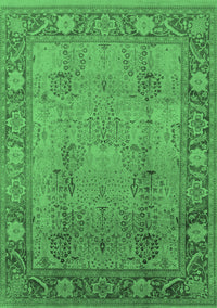 Oriental Emerald Green Traditional Rug, urb515emgrn