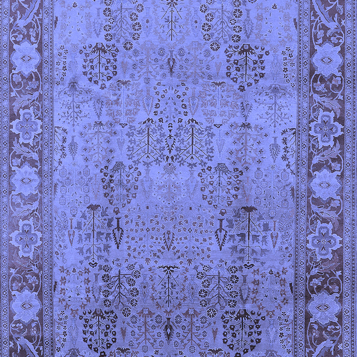 Machine Washable Oriental Blue Traditional Rug, wshurb515blu