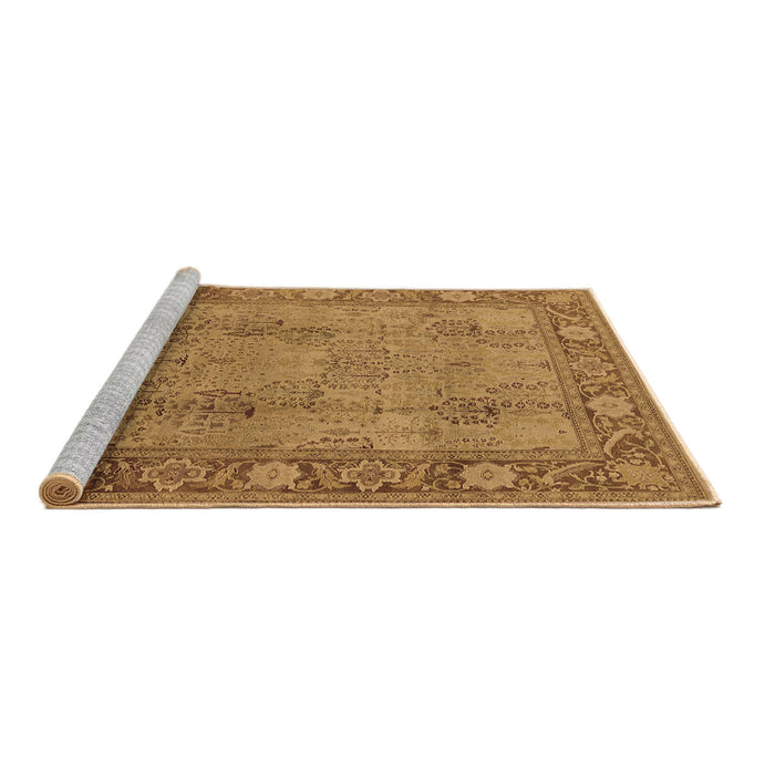 Sideview of Machine Washable Oriental Brown Traditional Rug, wshurb515brn