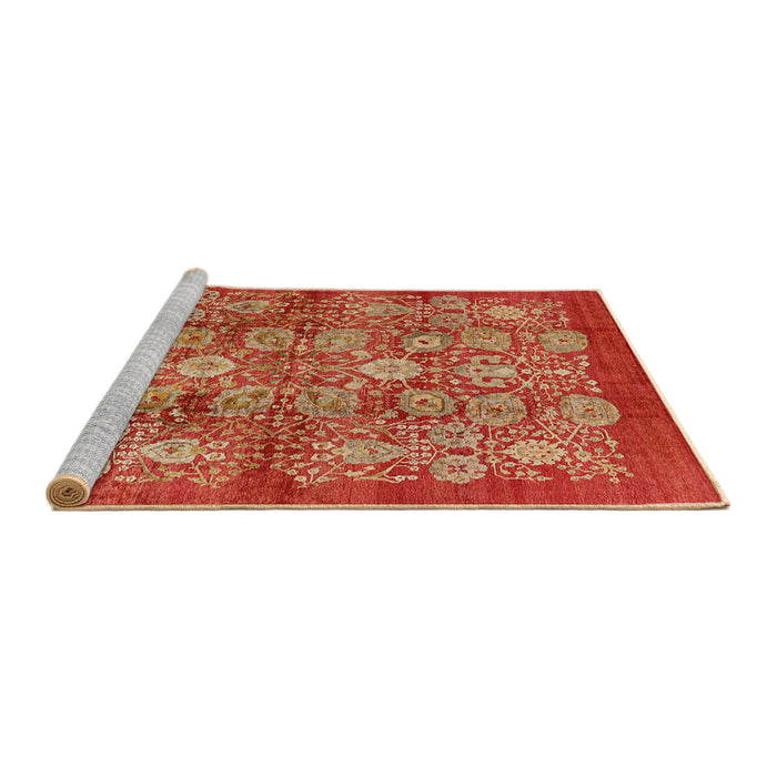Sideview of Machine Washable Industrial Modern Red Rug, wshurb516