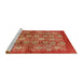 Sideview of Machine Washable Industrial Modern Red Rug, wshurb516