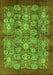 Machine Washable Oriental Green Industrial Area Rugs, wshurb516grn