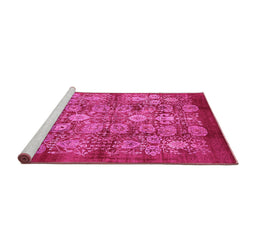 Sideview of Machine Washable Oriental Pink Industrial Rug, wshurb516pnk