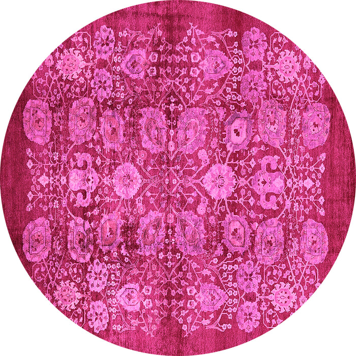 Round Oriental Pink Industrial Rug, urb516pnk