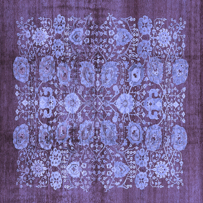 Square Oriental Blue Industrial Rug, urb516blu
