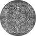 Round Oriental Gray Industrial Rug, urb516gry