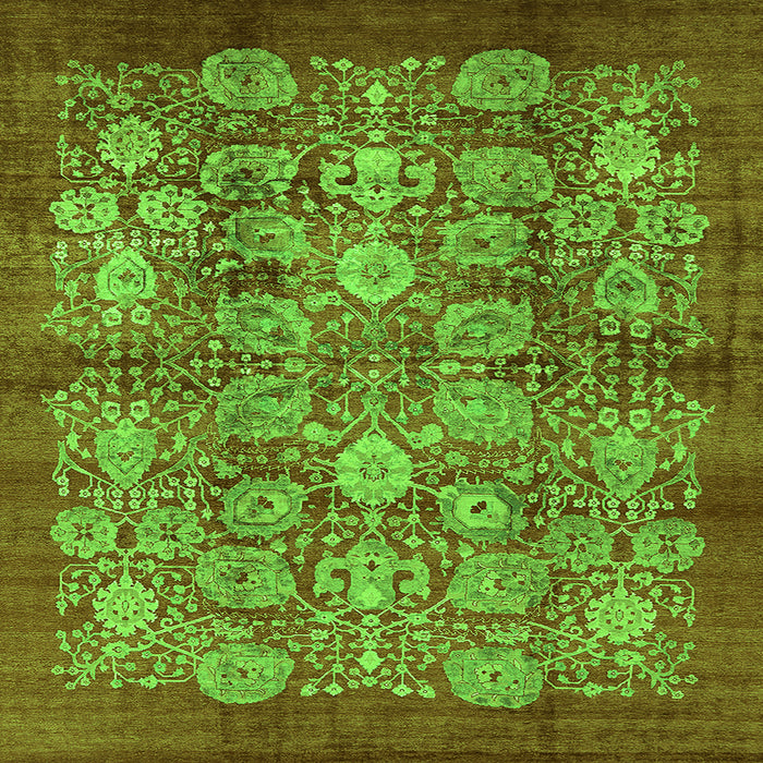 Square Oriental Green Industrial Rug, urb516grn