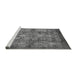 Sideview of Machine Washable Oriental Gray Industrial Rug, wshurb516gry